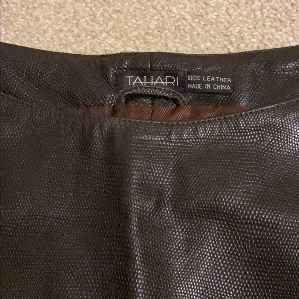 Super cute Tahari leather top